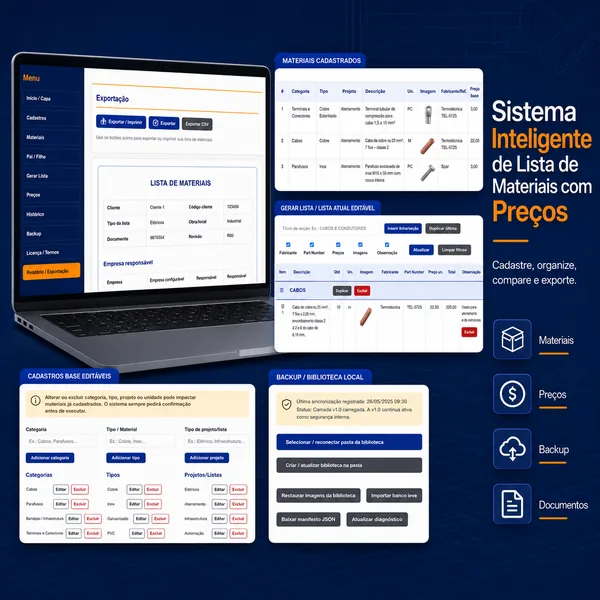 Sistema para Criação de Listas de Materiais