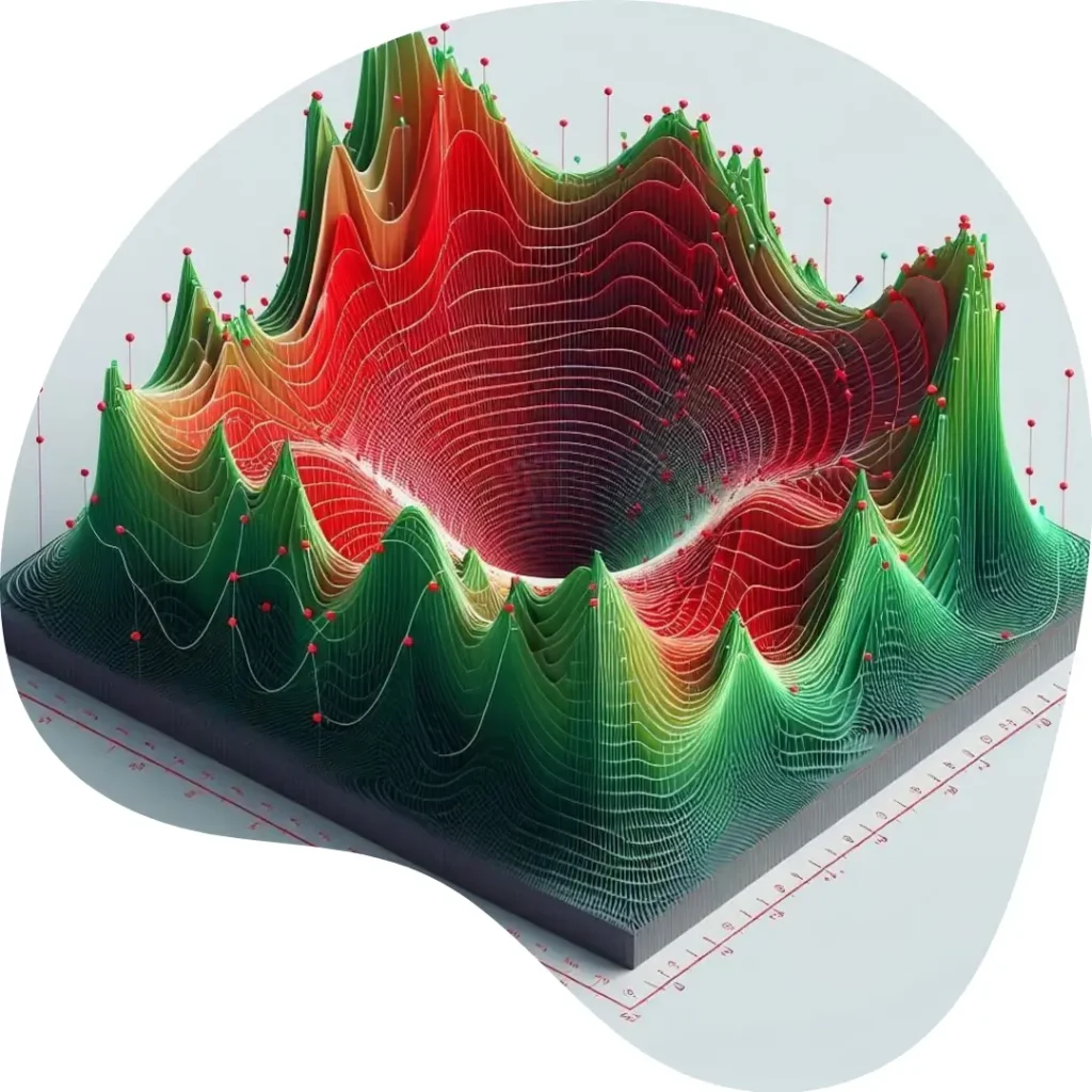 Gráfico 3D da Simulação da Malha de Aterramento Elétrico