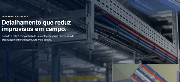 Detalhamento de bandejamento de cabos - Aplica Engenharia