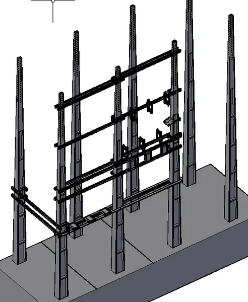 Pórtico com vigas e bases em 3D - Aplica Engenharia