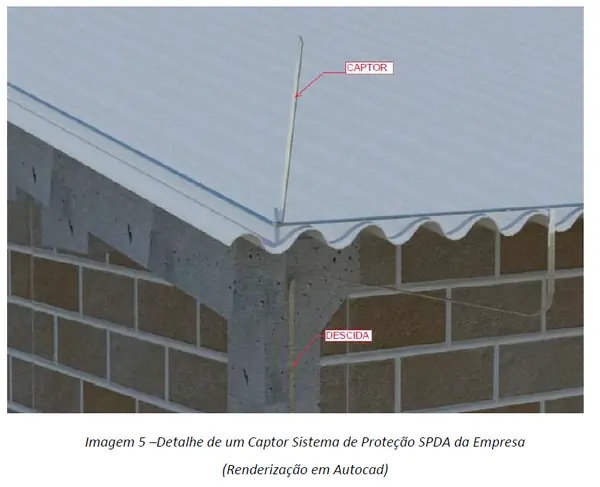 Renderização 3D de SPDA (foto 4) - Aplica Engenharia
